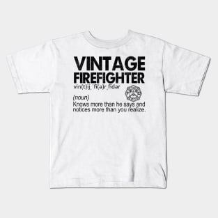 Vintage Firefighter Distressed Kids T-Shirt